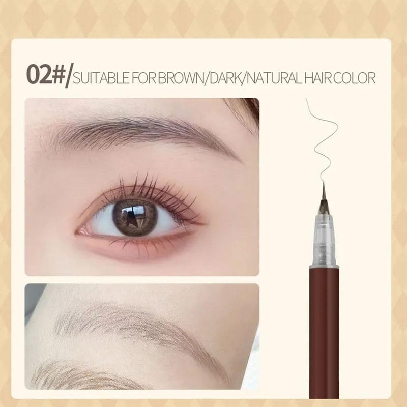 Biya Water Eyebrow Pen: Ultra-fine, Natural-Looking Liquid Eyebrow Pen for Shading, Eyeliner, and Under-Eye Enhancement; Waterproof, Smudge-proof, Long-Lasting.